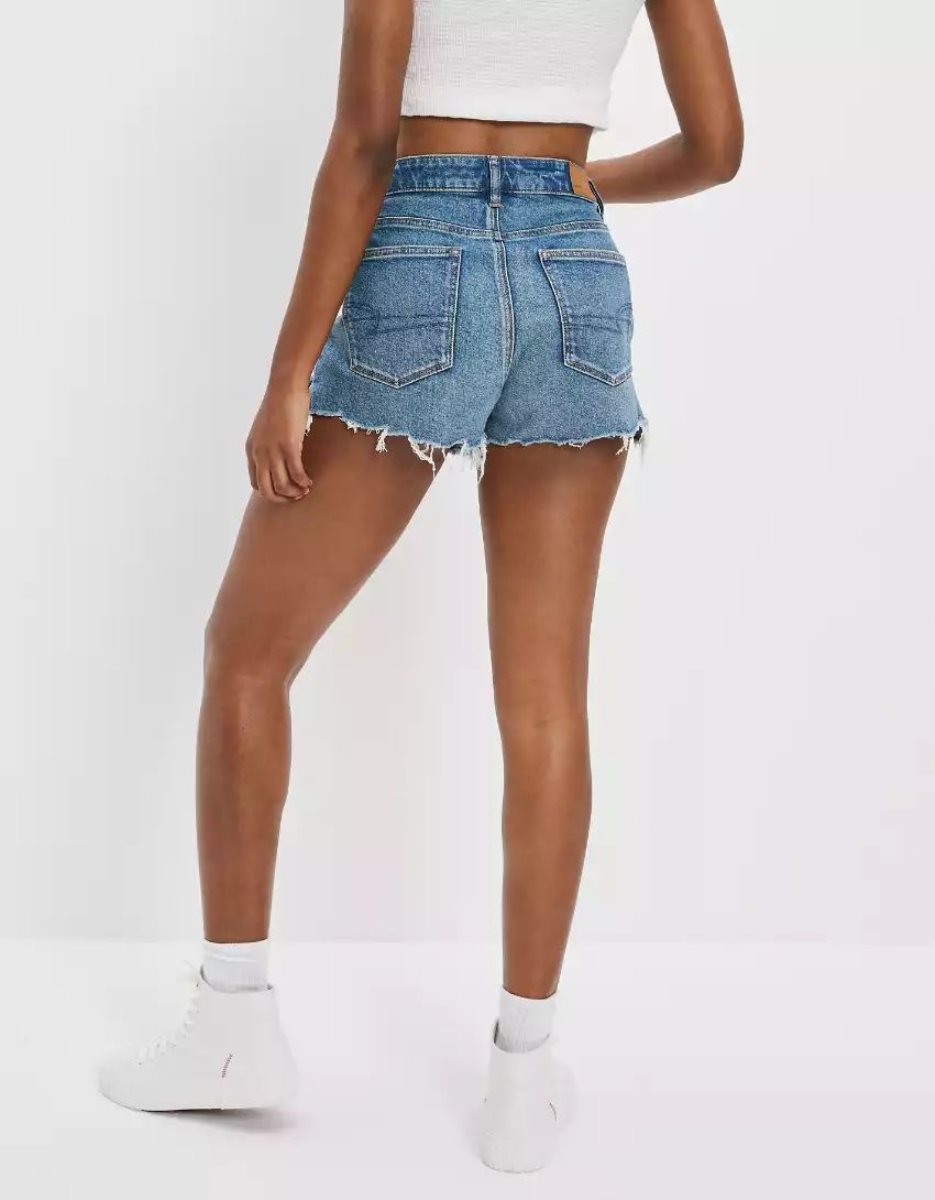 Shorts American Eagle AE Strigid Denim Mom Indigo Femme | WBB-25108242